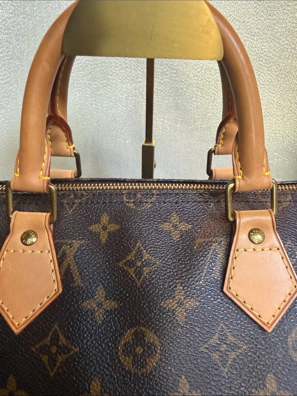 Louis Vuitton Brown Monogram Speedy 35 with Tan Trim - Really Good Condition